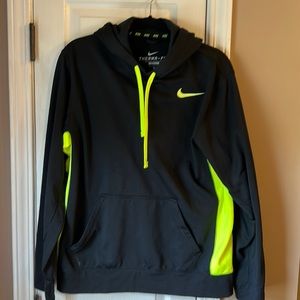 Black and Neon Yellow Nike Hoodie
